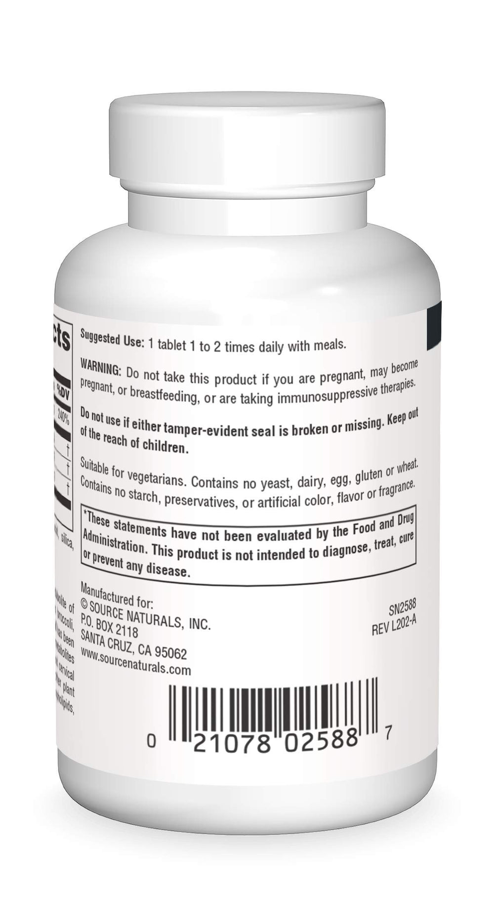 Source Naturals DIM bottle front showing label and cap