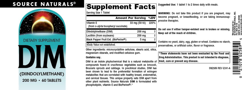 DIM bottle with pills shown for daily supplementation routine