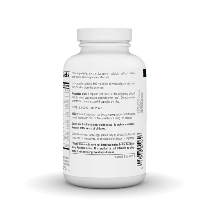 Source Naturals Essential Enzymes in a kitchen scene suggesting meal-time digestion support.
