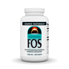 Source Naturals FOS bottle front for gut flora support