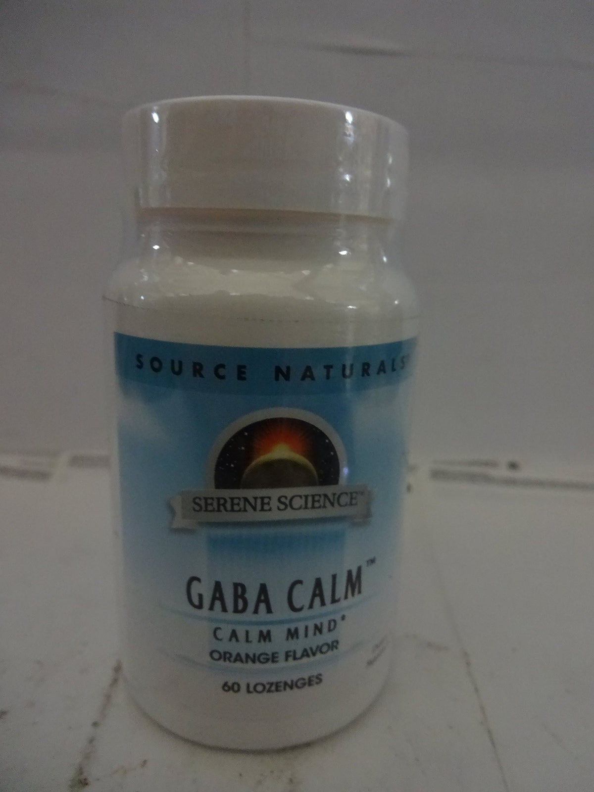 Source Naturals Gaba Calm-Orange bottle closeup for relaxation and stress support