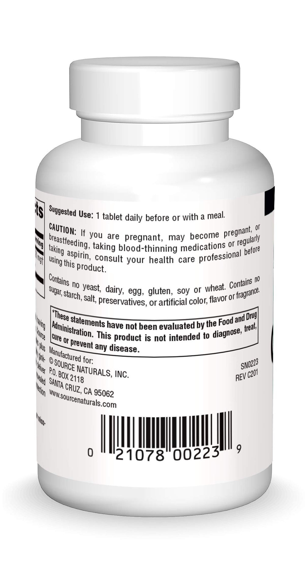 Closeup of Ginkgo-24 tablets emphasizing daily supplement form.