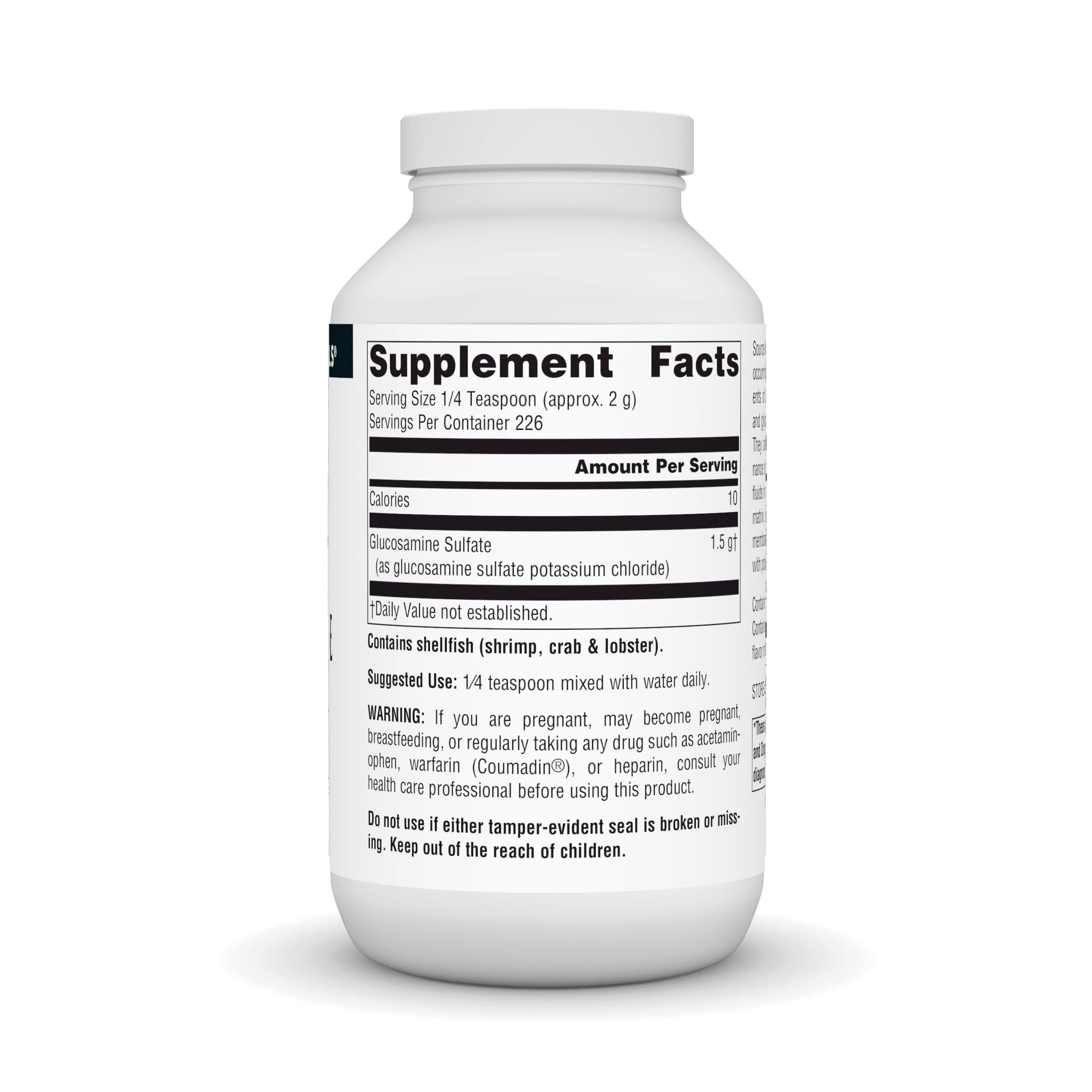 Pouring glucosamine sulfate powder with water for daily use