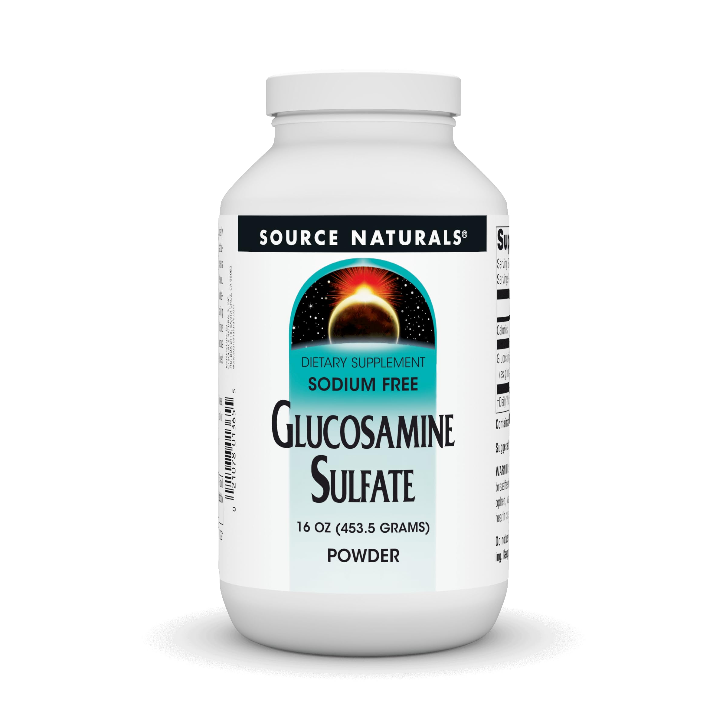Source Naturals glucosamine sulfate powder in tub for joint support