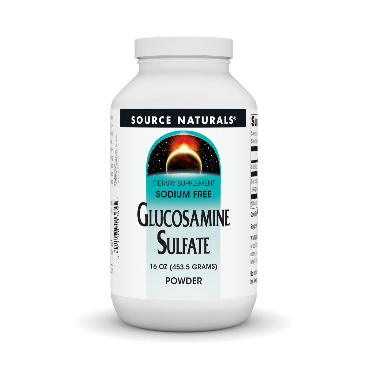 Source Naturals glucosamine sulfate powder in tub for joint support