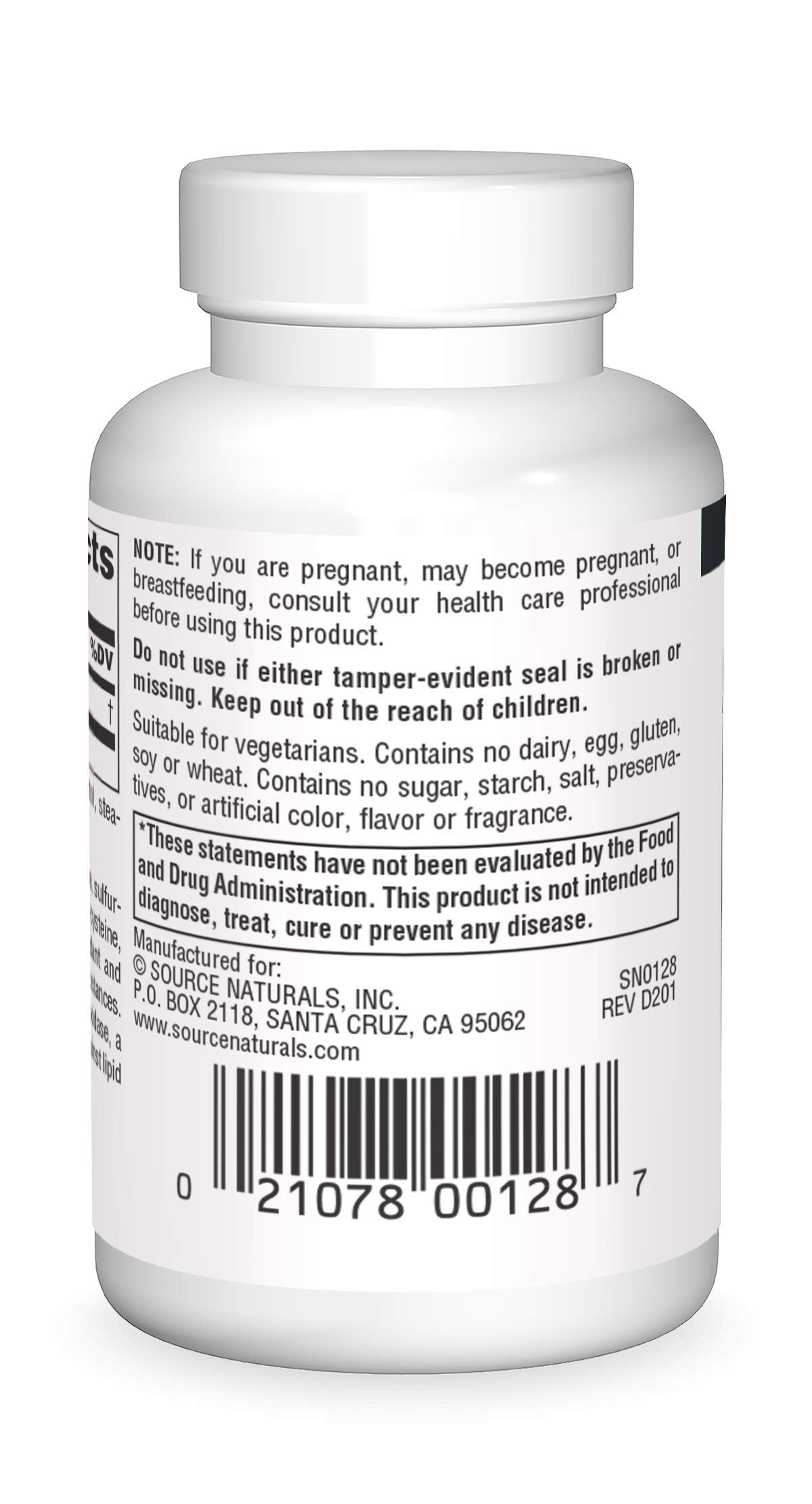 Source Naturals Glutathione tablets, 50 mg, arranged in bottle for daily supplementation.