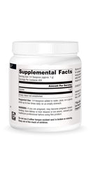Source Naturals Glycine powder bottle label showing vegetarian and allergen-free features.