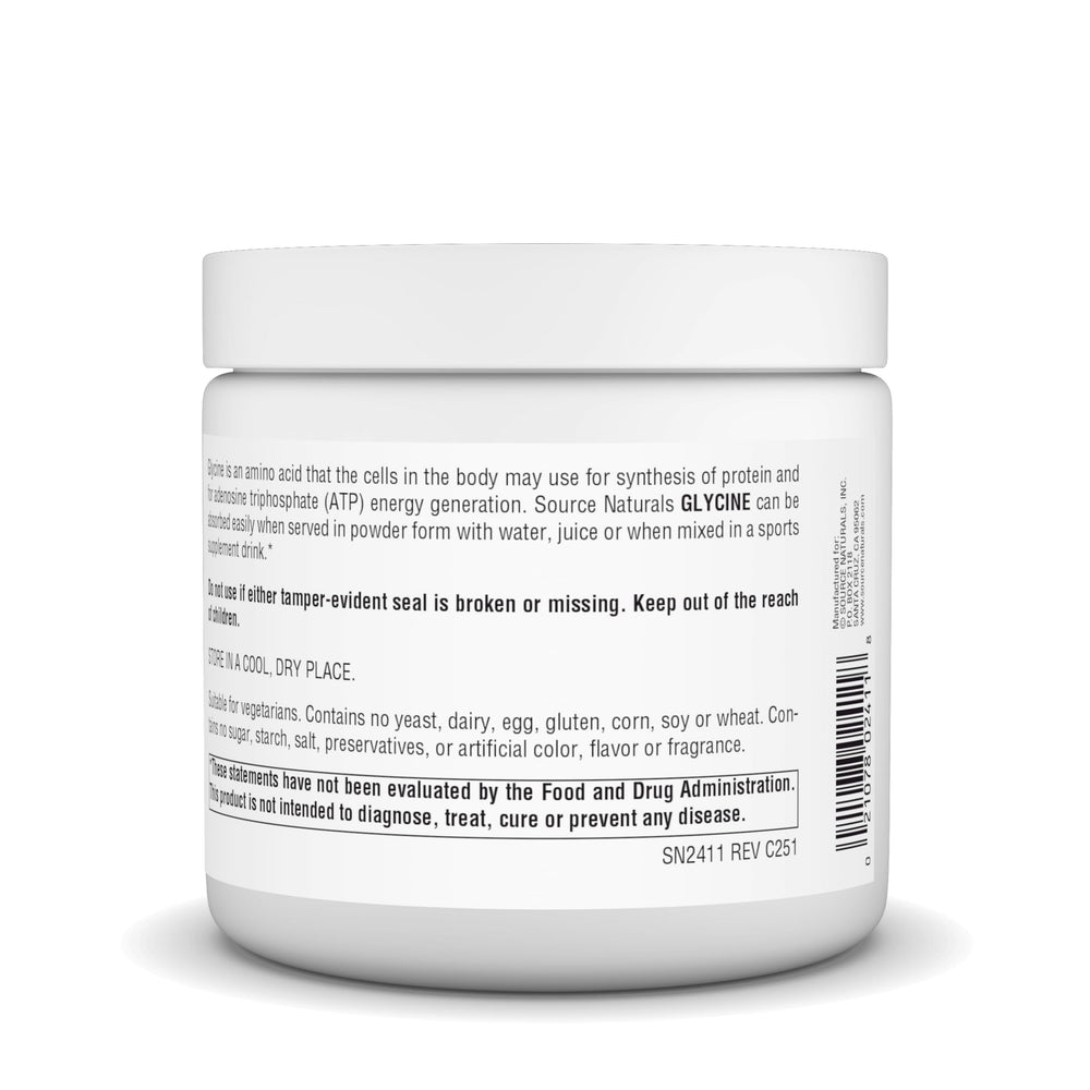 Source Naturals Glycine is vegetarian-friendly and allergen-free.