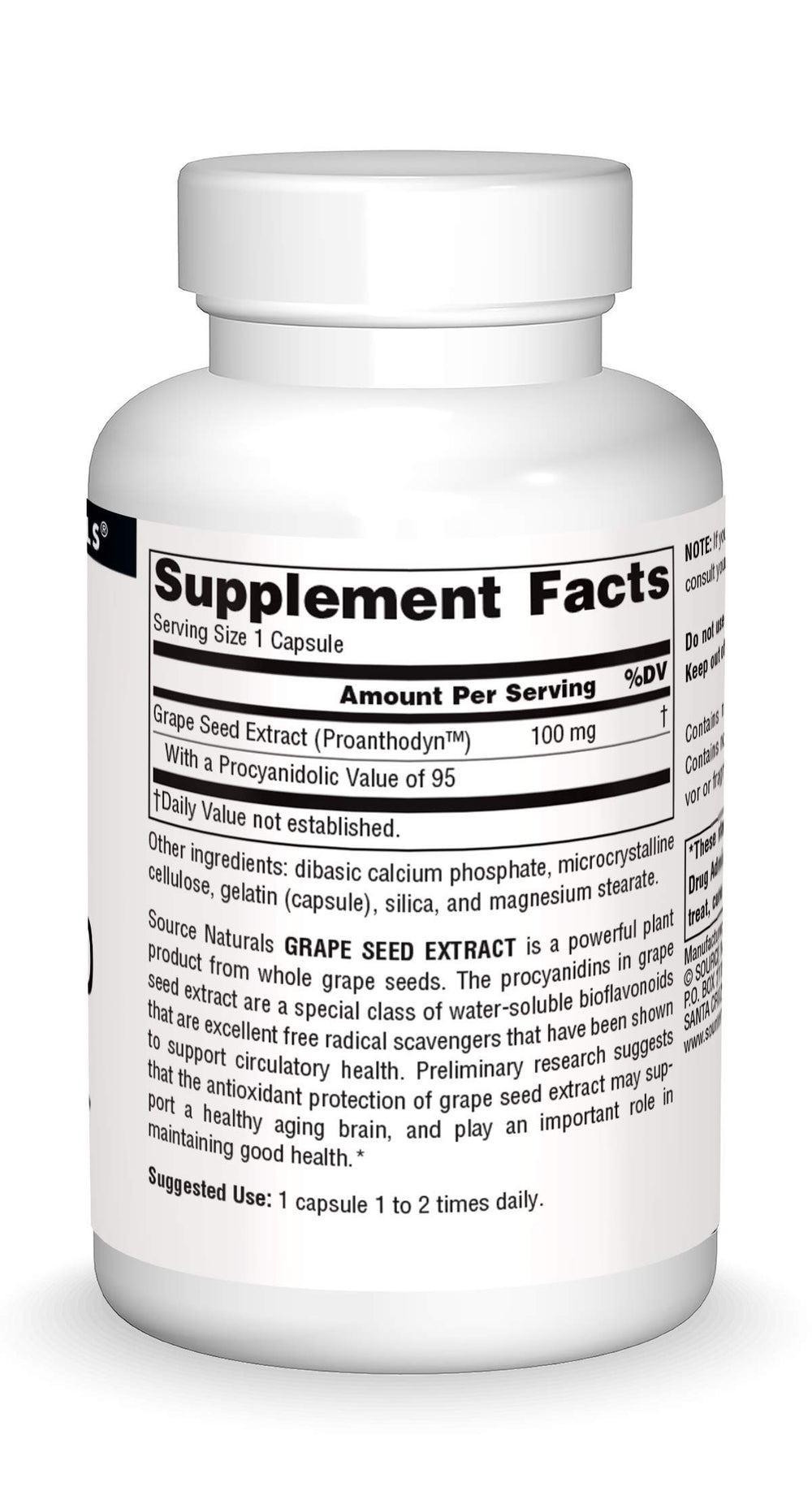 Source Naturals Grape Seed Extract capsules close-up for daily antioxidant potential