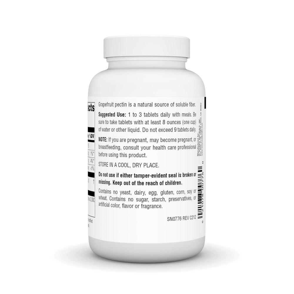 Source Naturals Grapefruit Pectin tablets pile showing convenient 1000 mg dosage.