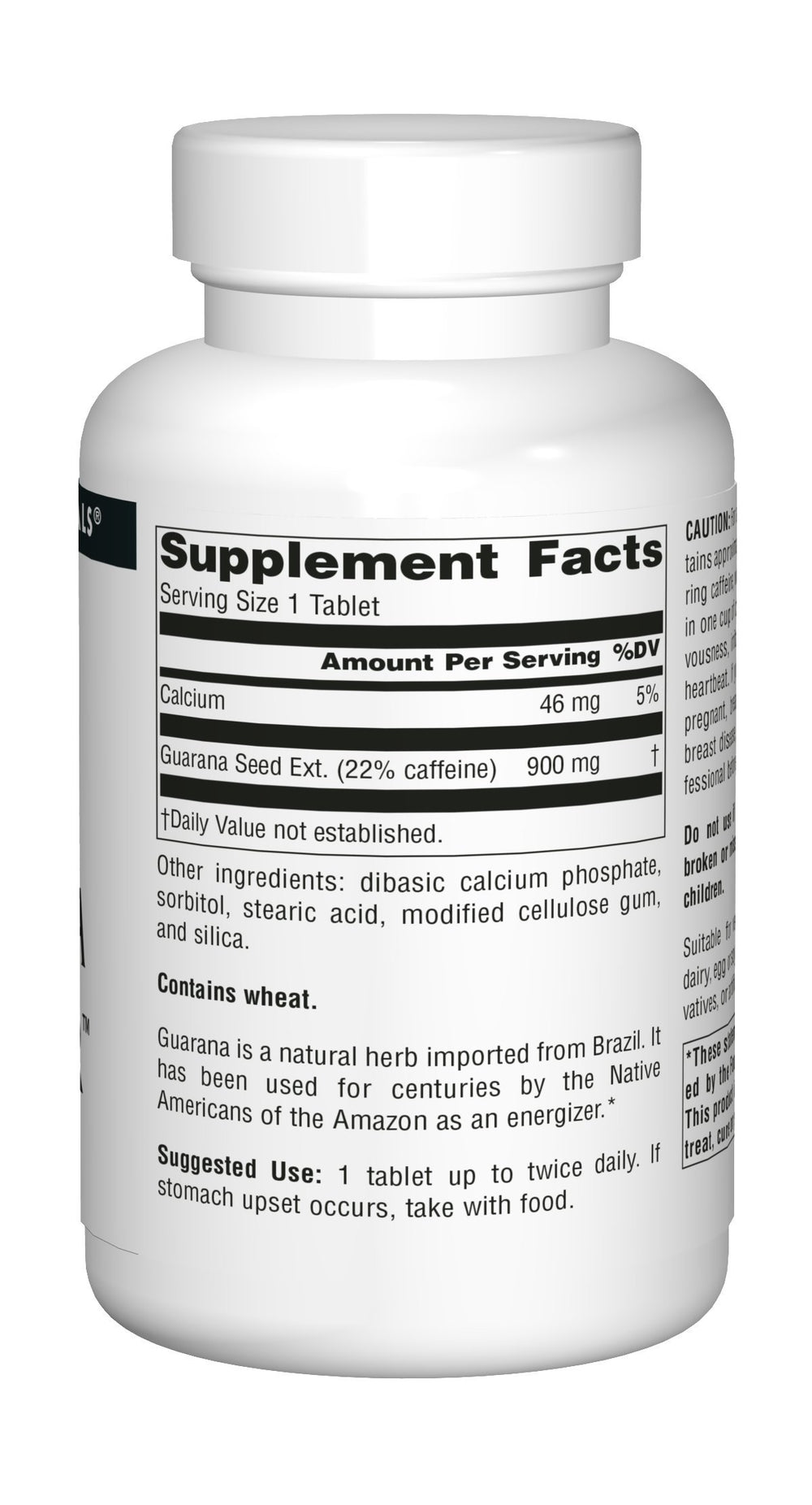 Source Naturals Guarana Energizer tablet close-up for fast, convenient energy.