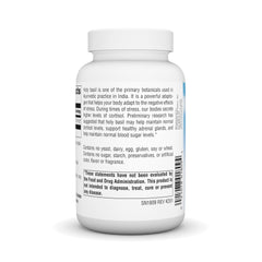 Label detail for Source Naturals Holy Basil Extract highlights allergen-free ingredients.