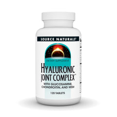 Source Naturals Hyaluronic Joint Complex bottle with extra strength formula for joint support.