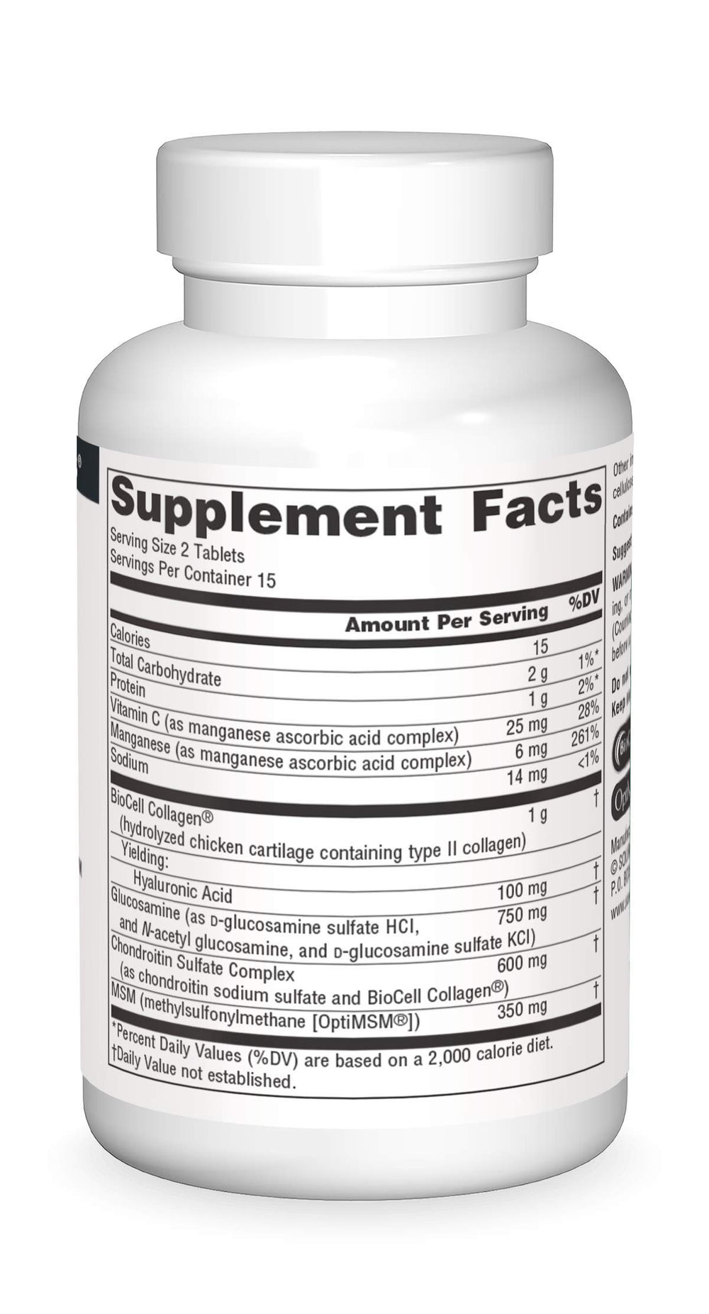 Tablets from Source Naturals Hyaluronic Joint Complex ready for daily dosing.