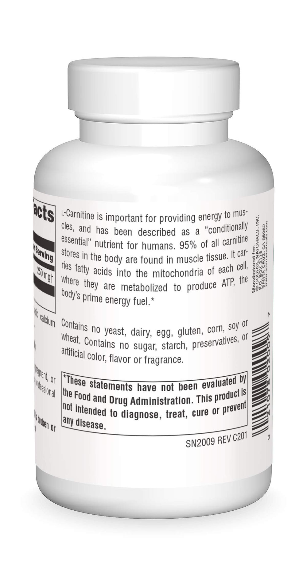 Source Naturals L-Carnitine capsules neatly packaged for daily endurance.