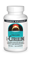 Source Naturals L-Citrulline capsules close-up, showing a clean, workout-ready formula.