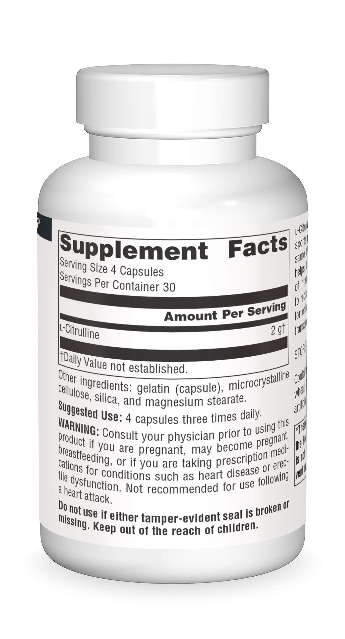 Source Naturals L-Citrulline capsules pouring for daily use.