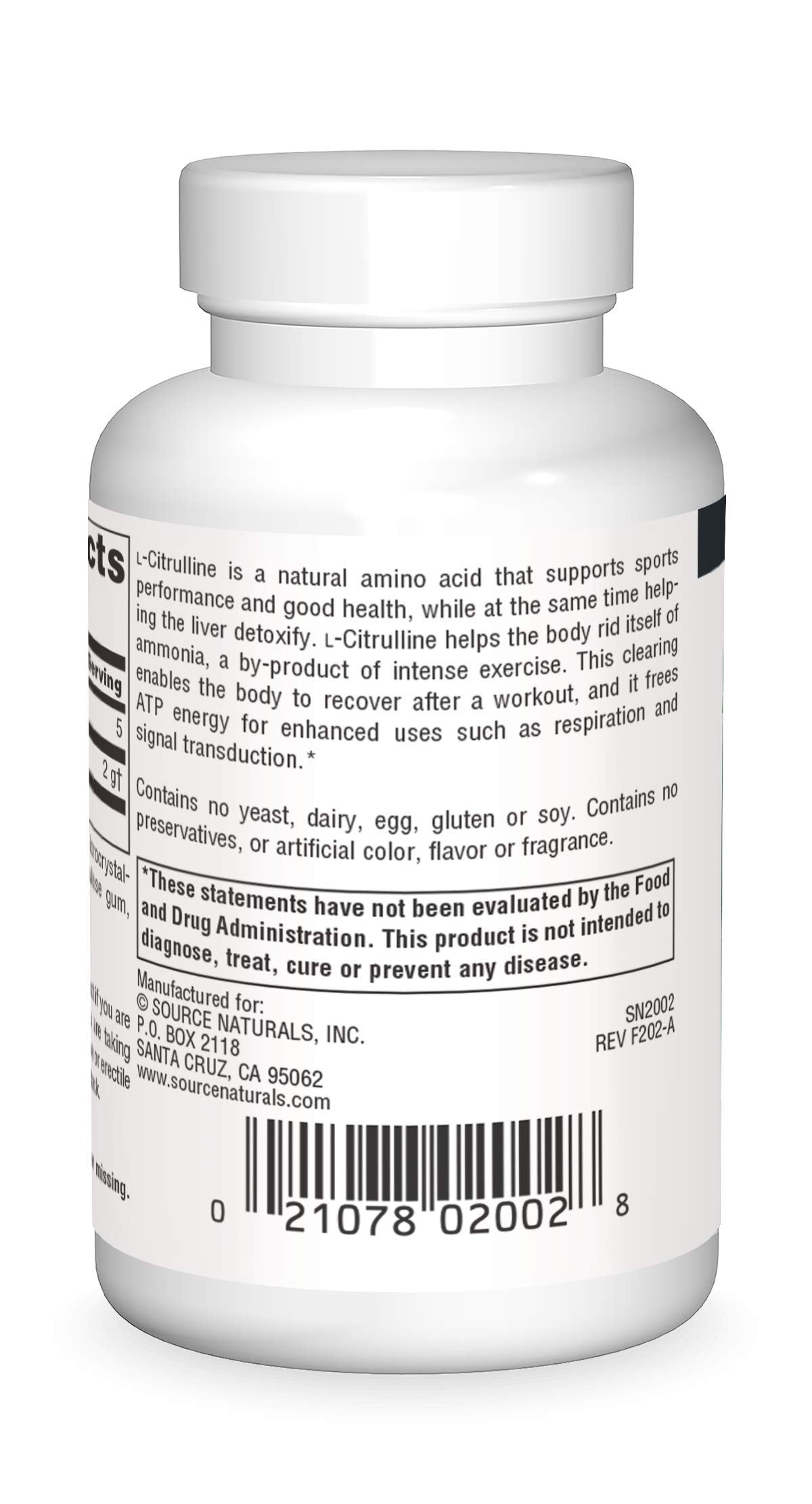 Close-up of Source Naturals L-Citrulline tablets for daily energy support.