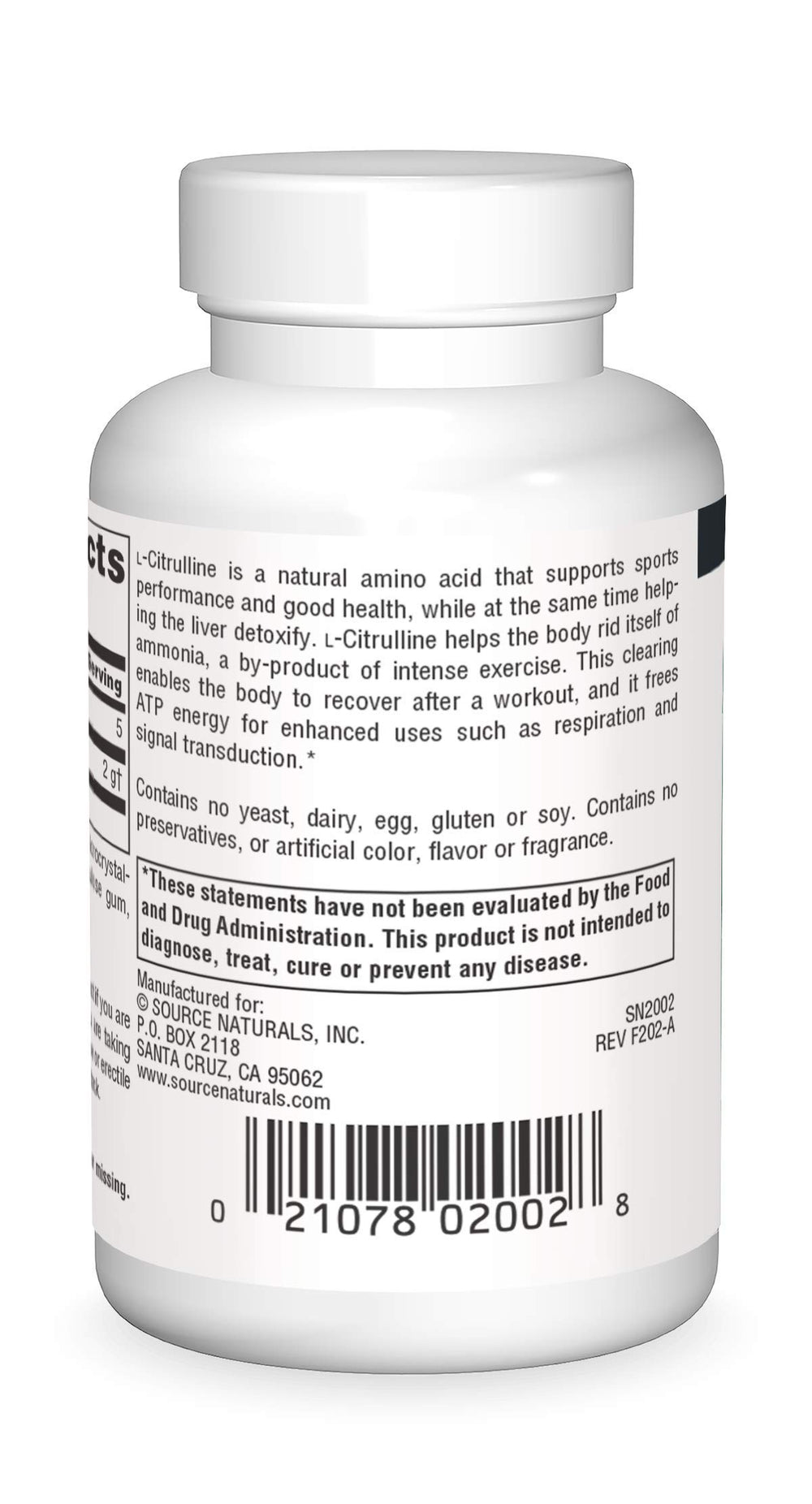 Close-up of Source Naturals L-Citrulline tablets for daily energy support.