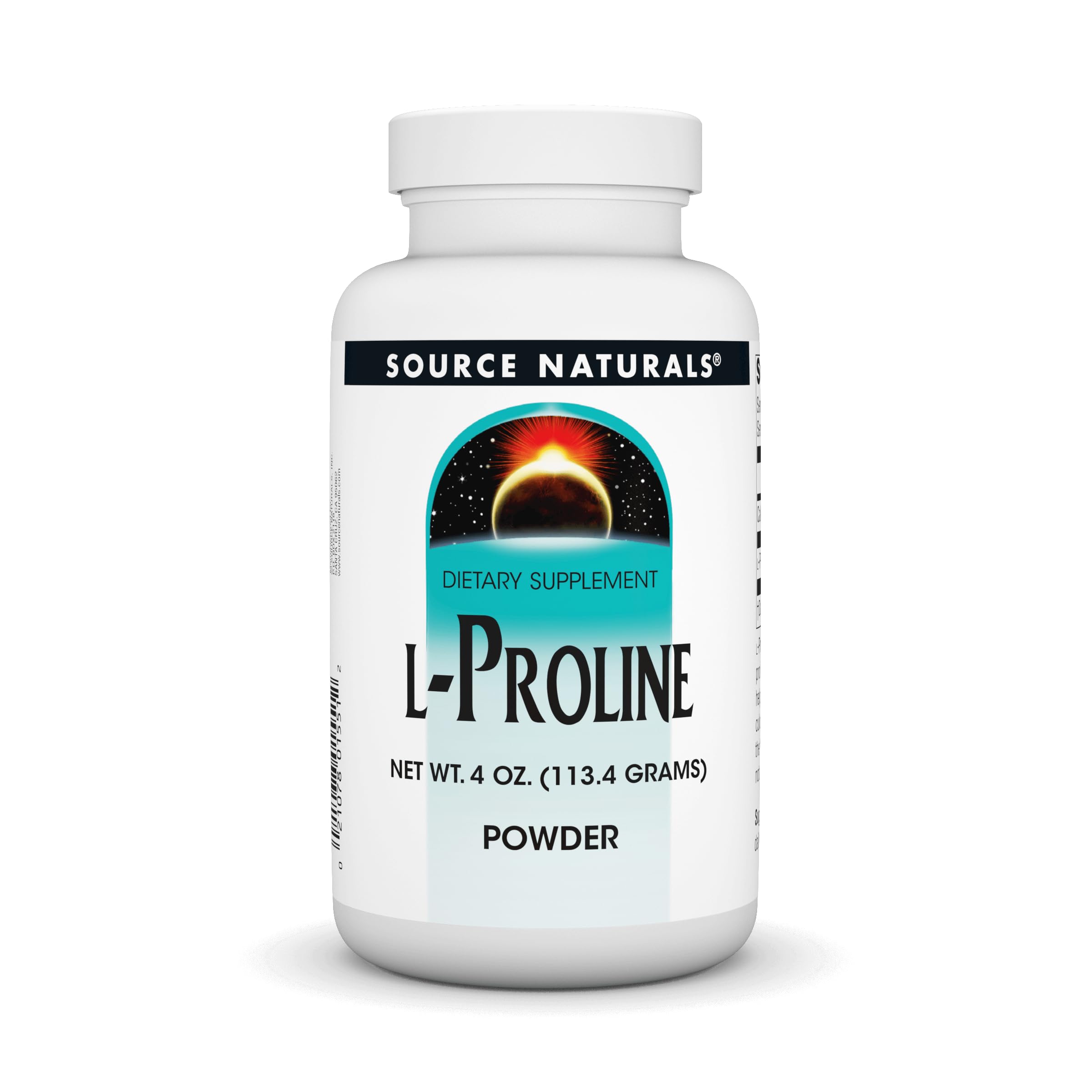 Source Naturals L-Proline powder bottle may support healthy joints in daily routines.