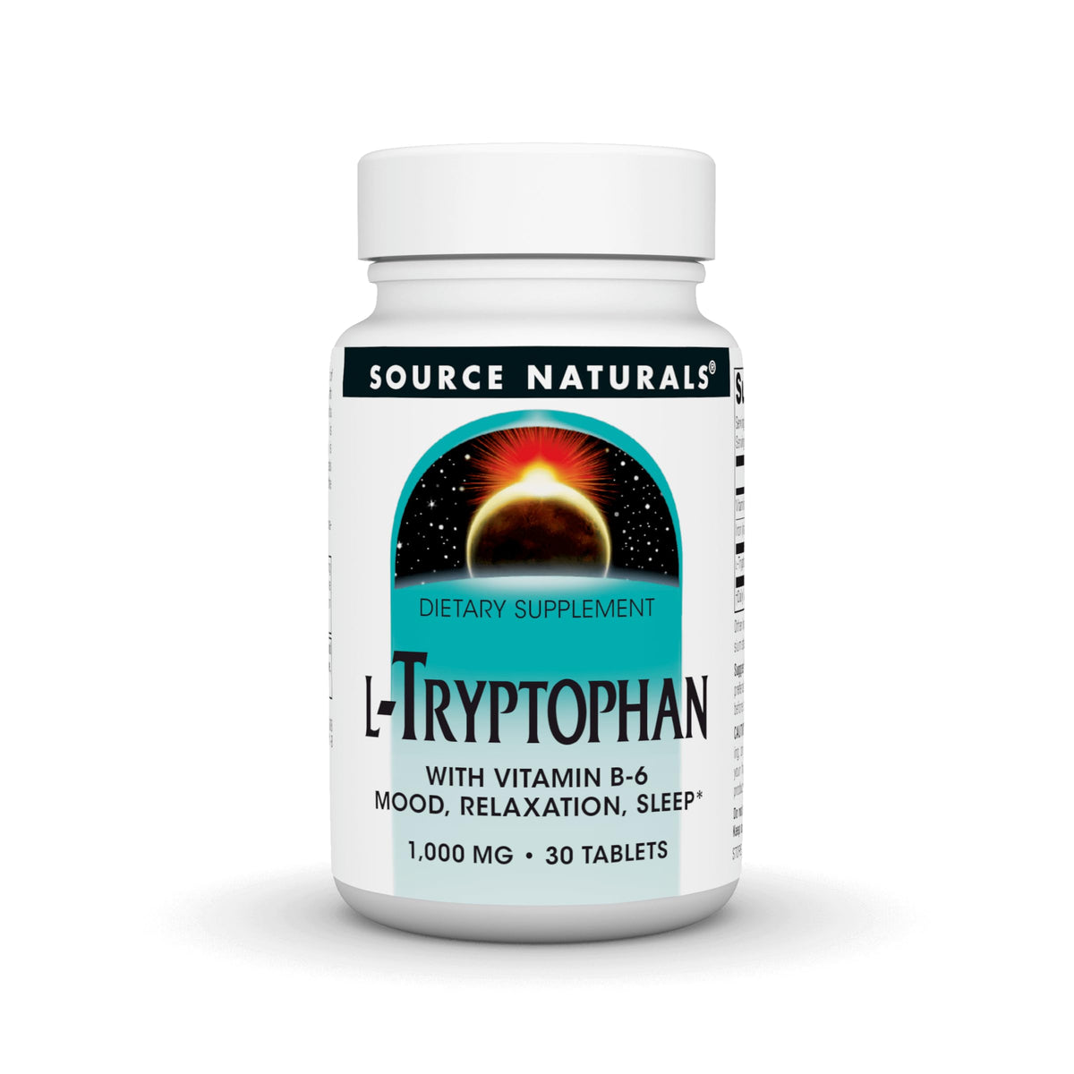 Source Naturals L-Tryptophan bottle for daily supplement routine