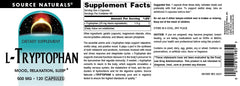 Source Naturals L-Tryptophan packaging on desk emphasizes USA-made quality.