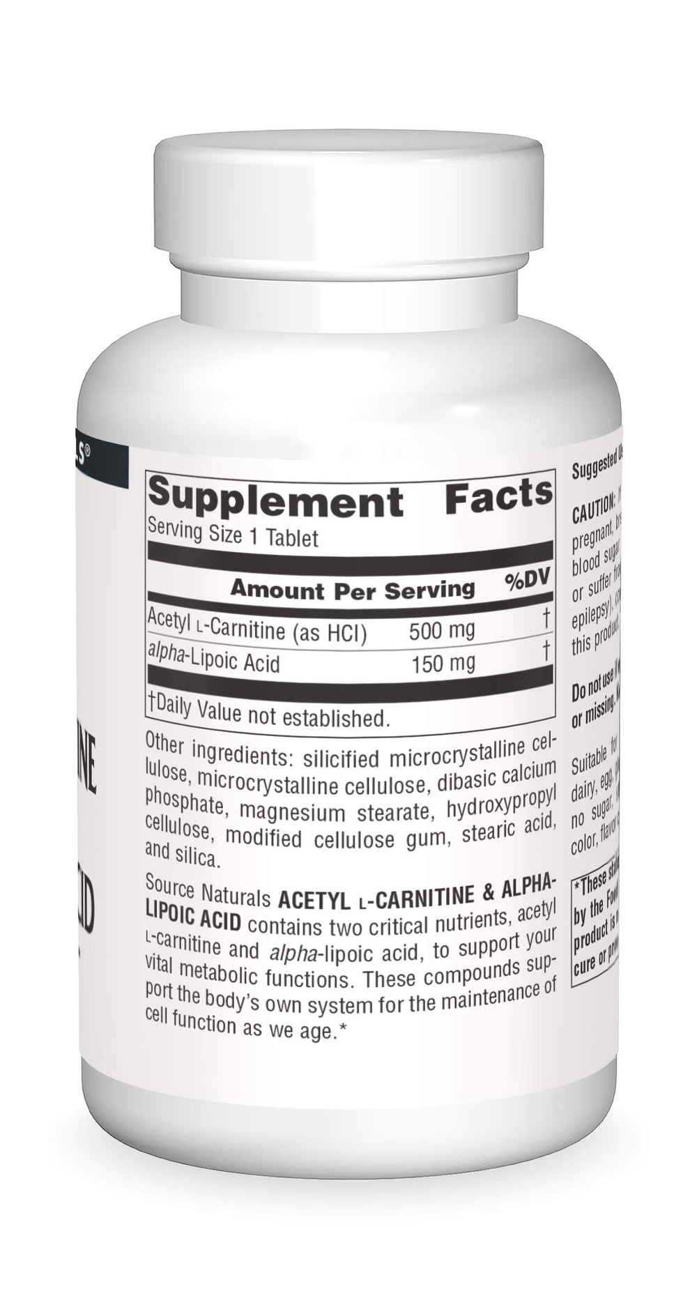 Source Naturals label closeup shows vegetarian-friendly formula