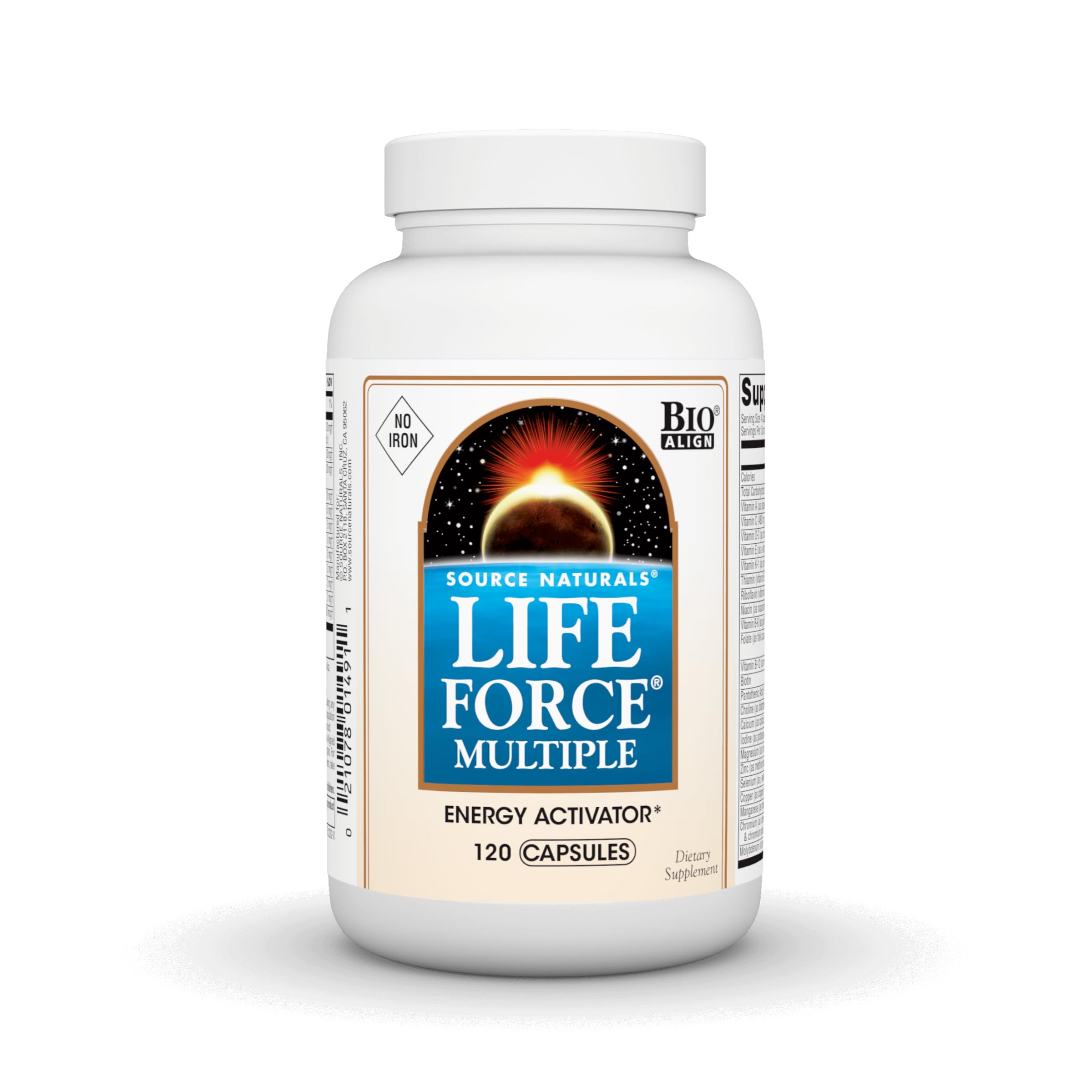 Source Naturals Life Force Iron Free bottle for daily energy support.