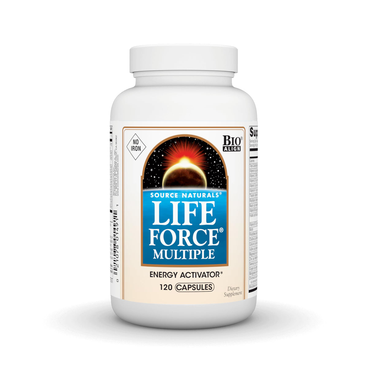 Source Naturals Life Force Iron Free bottle for daily energy support.