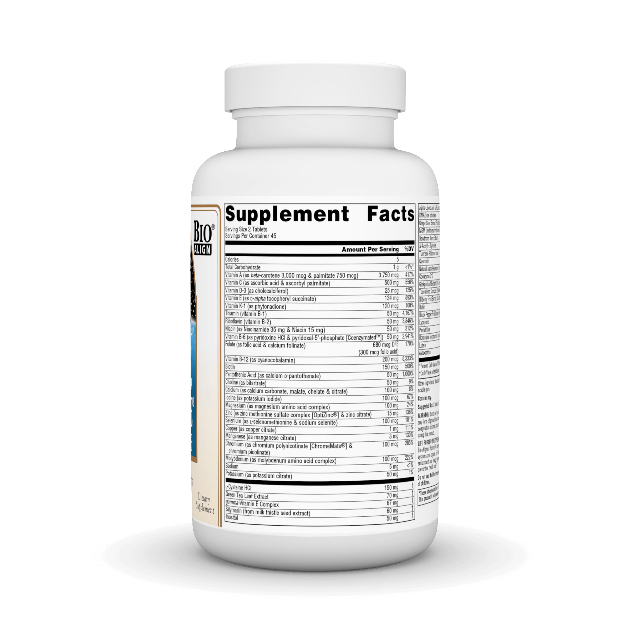 Source Naturals Life Force Multiple tablets close-up showing dosage