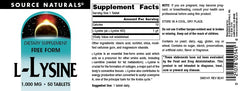 Pouring Source Naturals L-Lysine Free Form bottle into a glass for daily intake