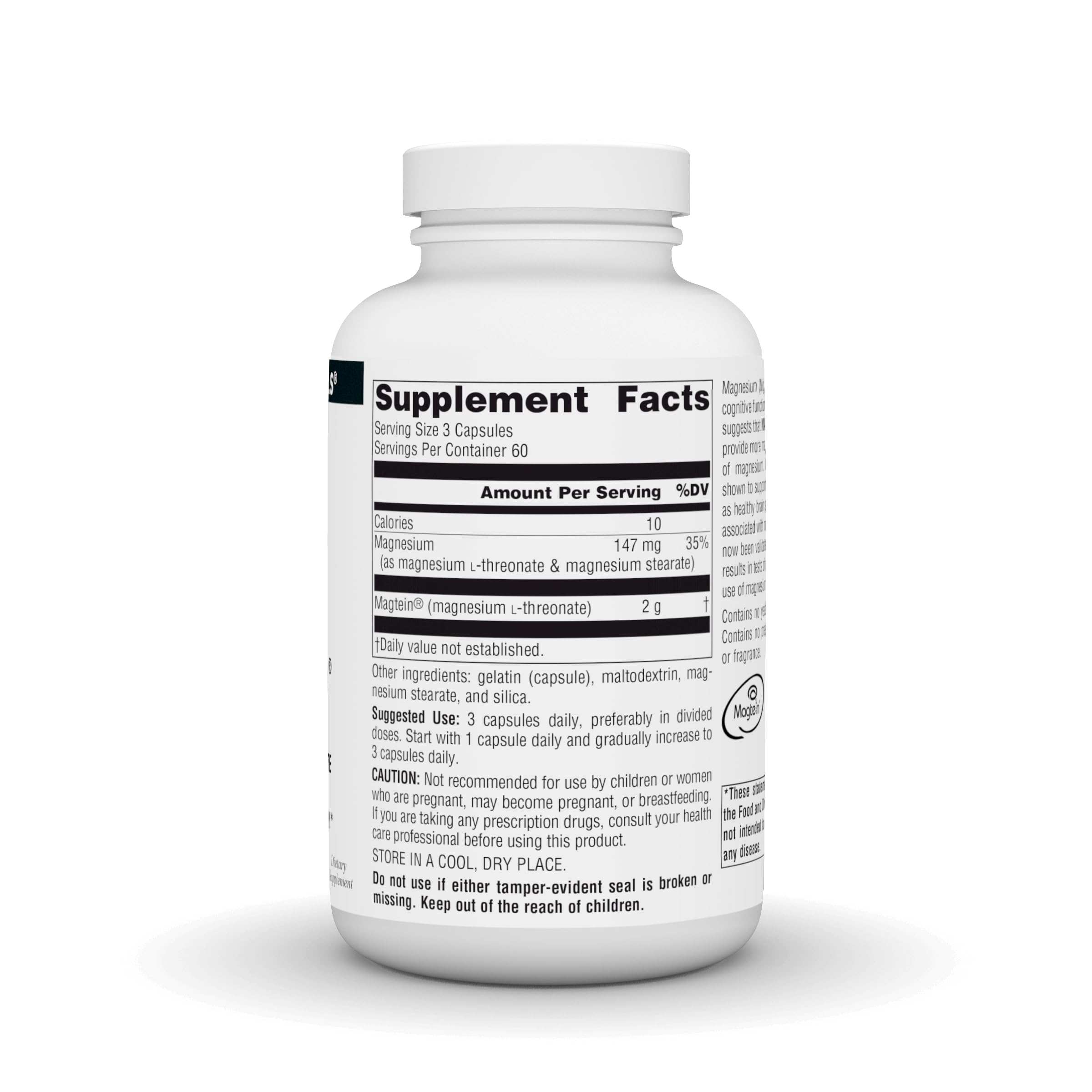 Source Naturals Magtein capsules closeup for cognitive support