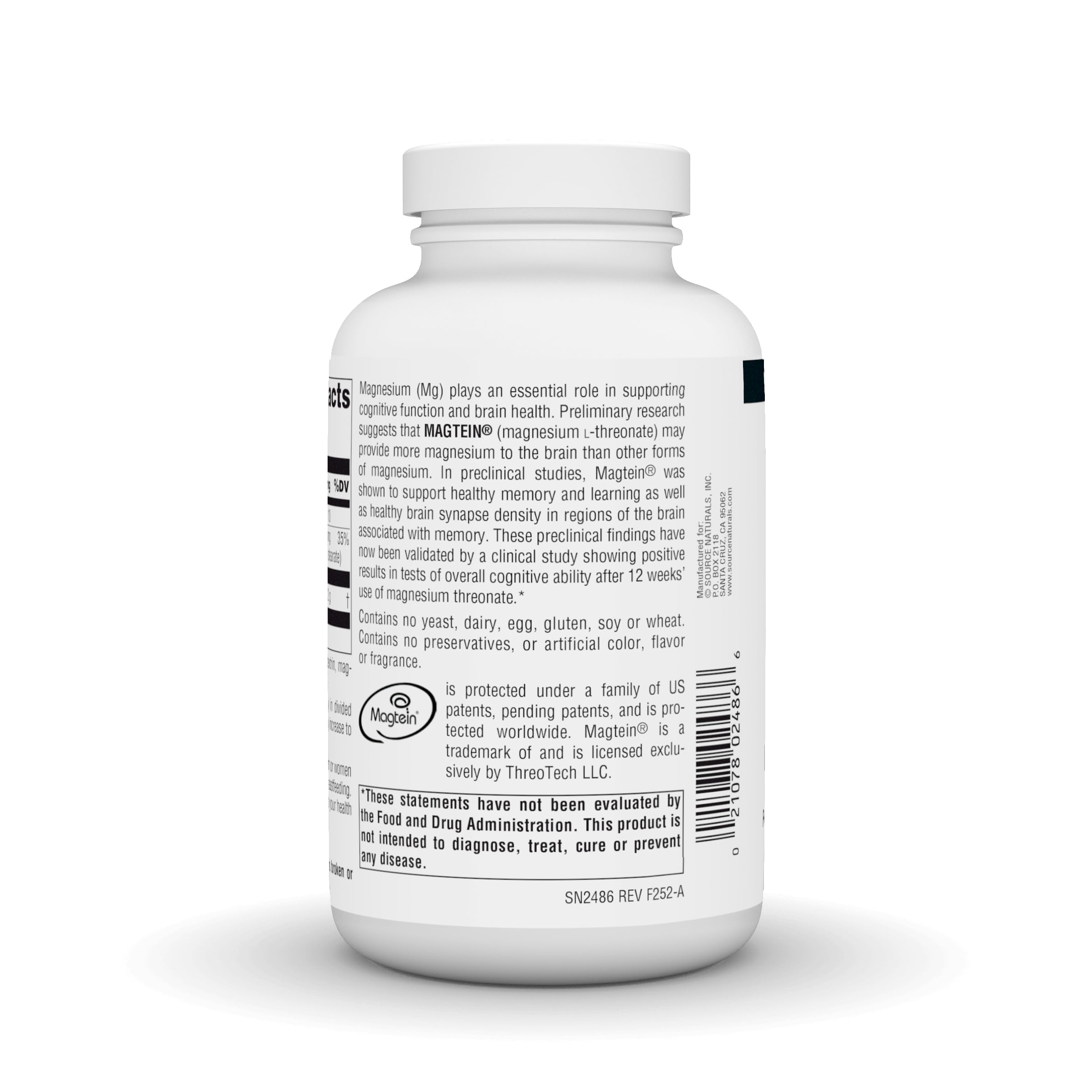 Source Naturals Magtein label detail showing strength