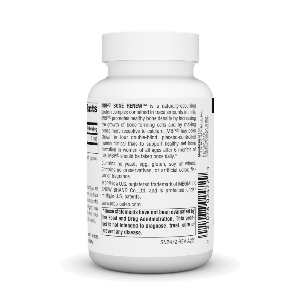 Source Naturals MBP Bone Renew label close-up with ingredients