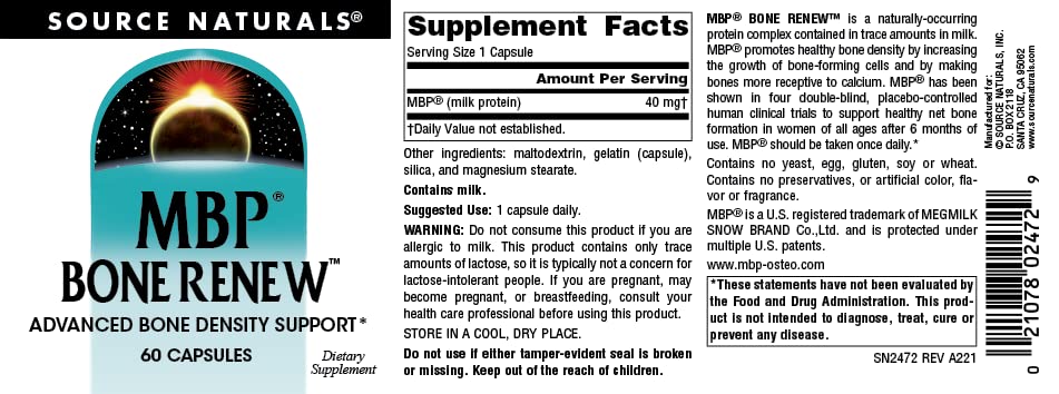 Source Naturals MBP Bone Renew packaging highlights US-made quality