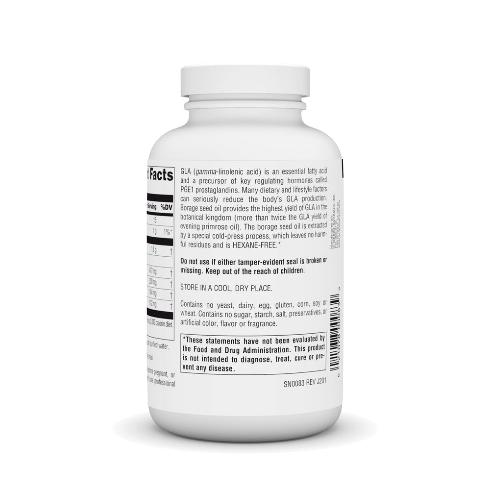 Source Naturals Mega-GLA 300 label close-up with hexane-free claim.