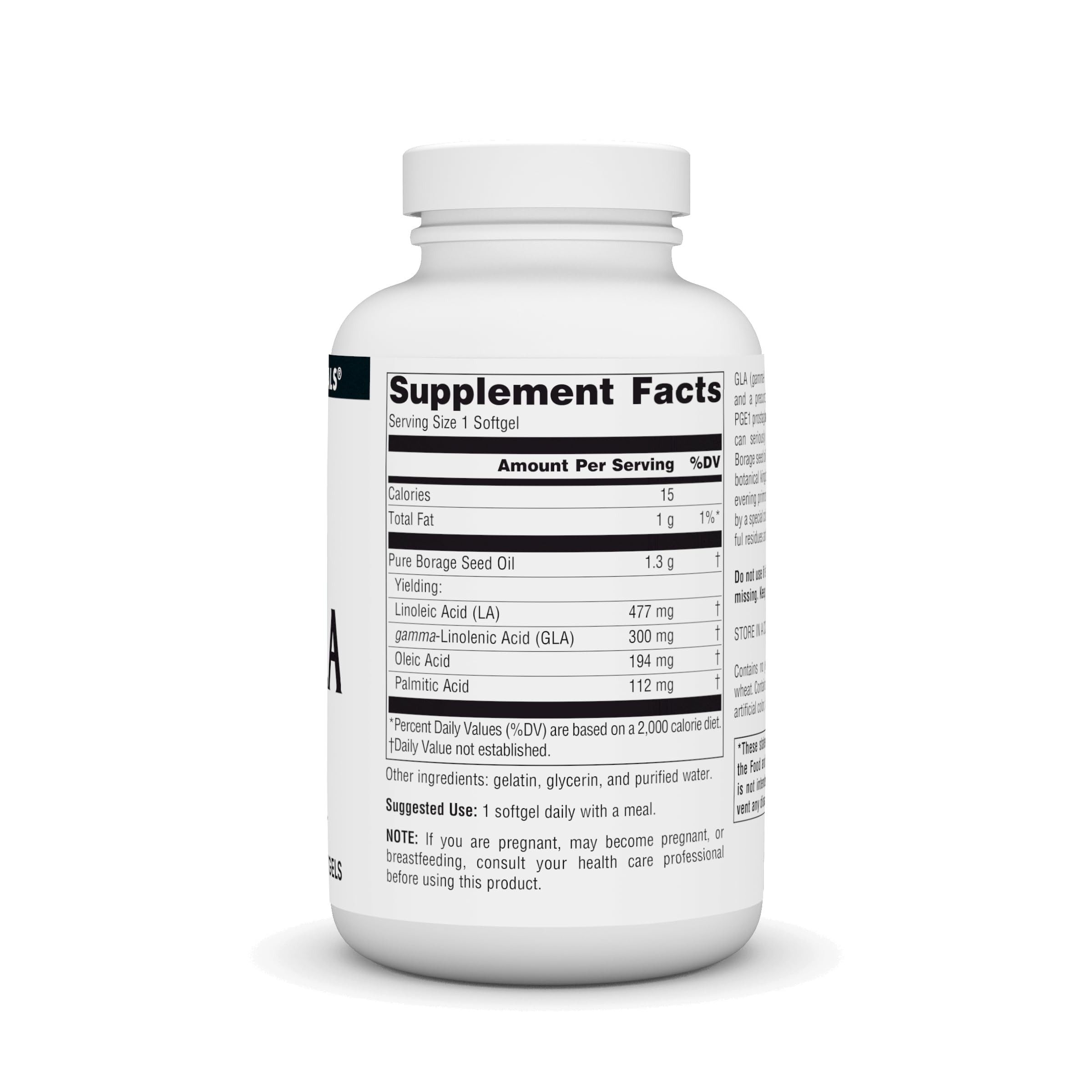 Source Naturals Mega-GLA 300 softgels in bottle for easy daily use.