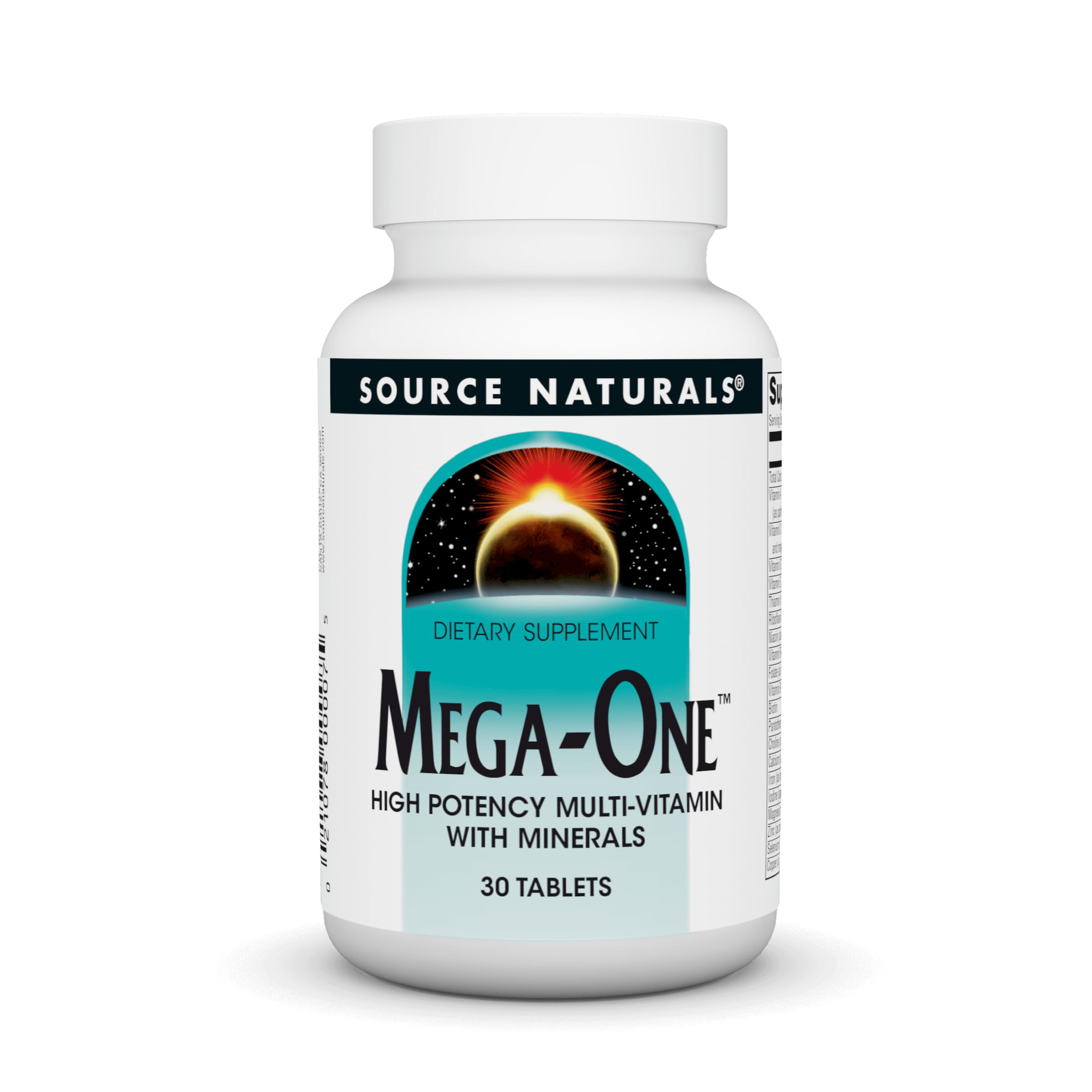 Source Naturals Mega-One bottle front view for daily multivitamin needs.