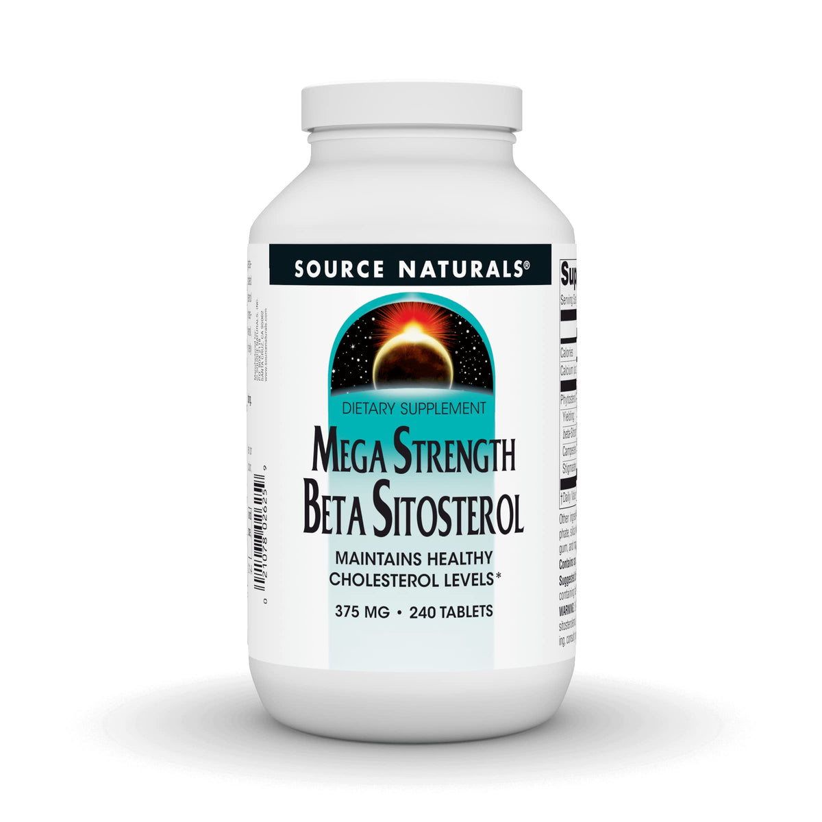 Source Naturals Mega Strength Beta Sitosterol bottle 240 tablets supports healthy cholesterol levels.