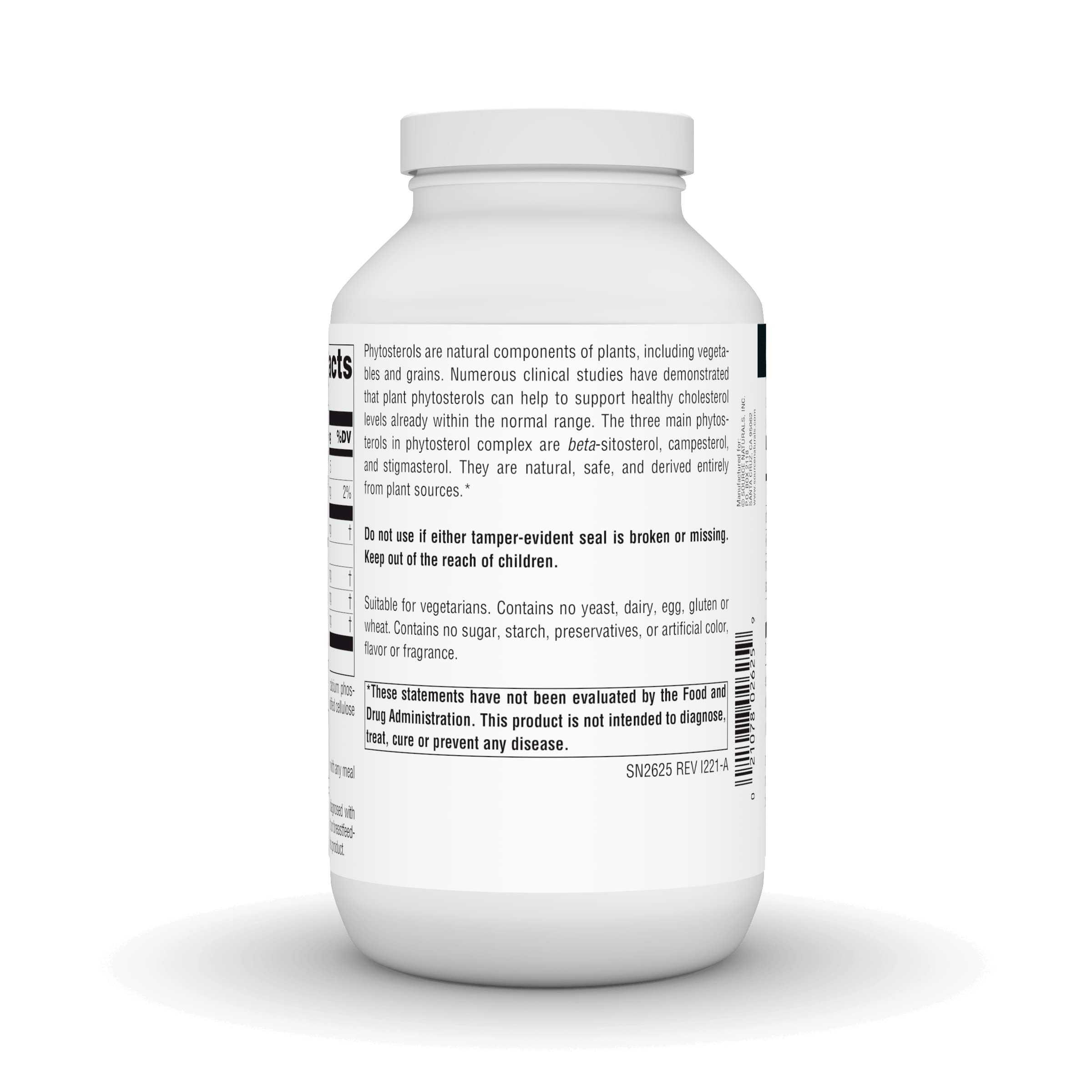 Source Naturals Mega Strength Beta Sitosterol bottle and tablets illustrate quality.