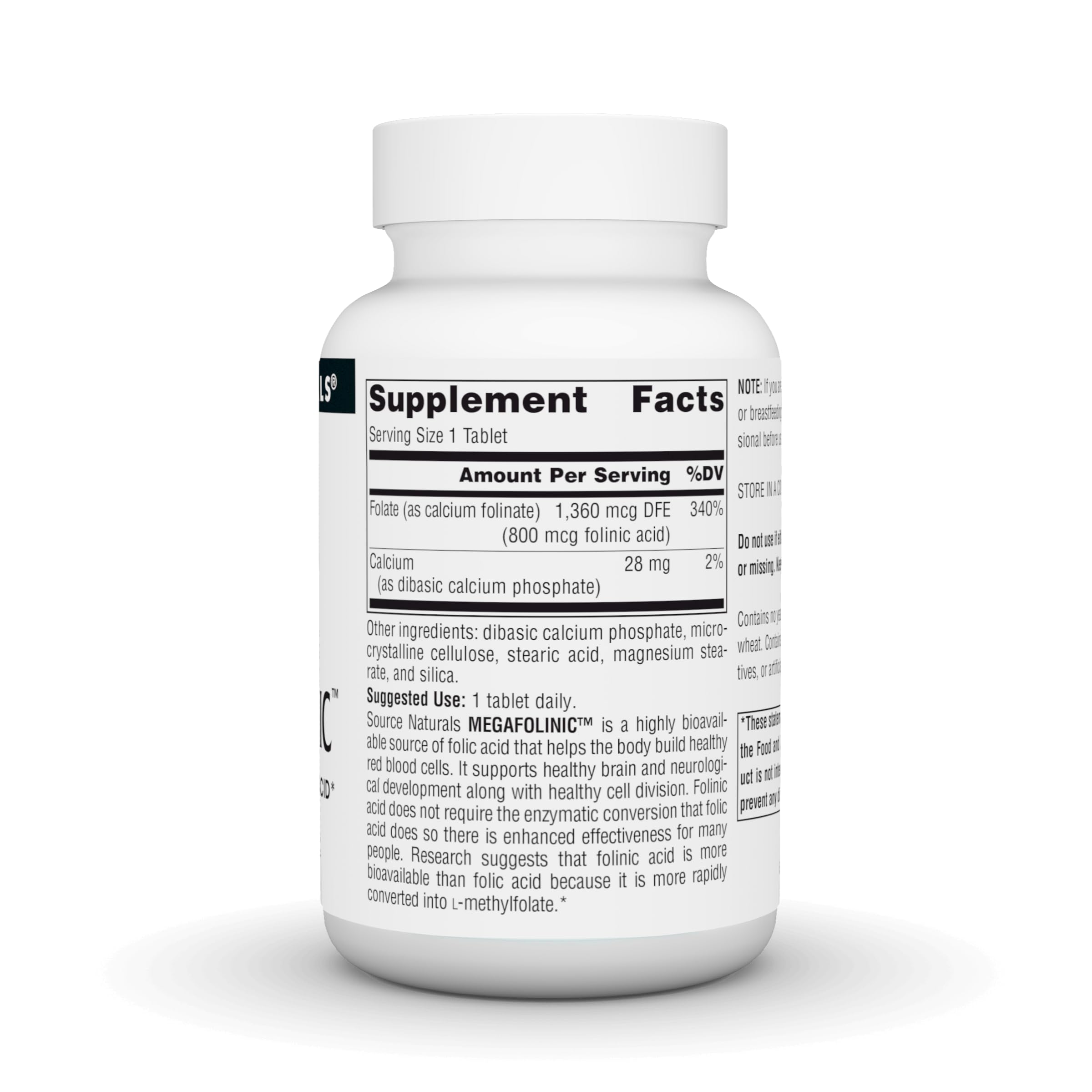 MegaFolinic tablets closeup highlighting texture for daily folate support