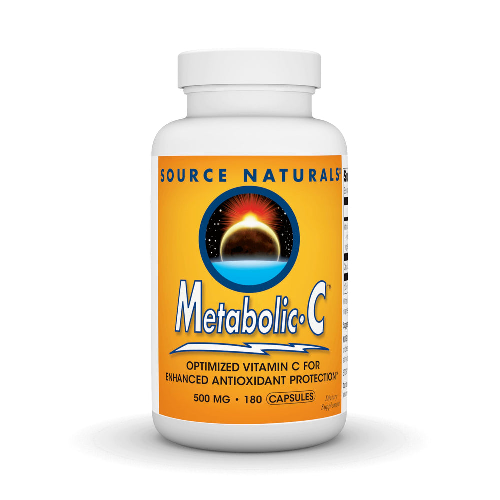 Source Naturals Metabolic C 500 mg bottle with capsules for daily antioxidant support.