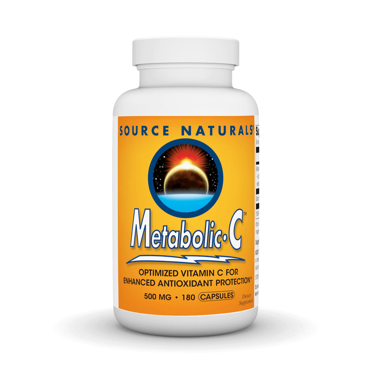 Source Naturals Metabolic C 500 mg bottle with capsules for daily antioxidant support.