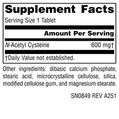 Packaging box for Source Naturals NAC 600 mg supplement