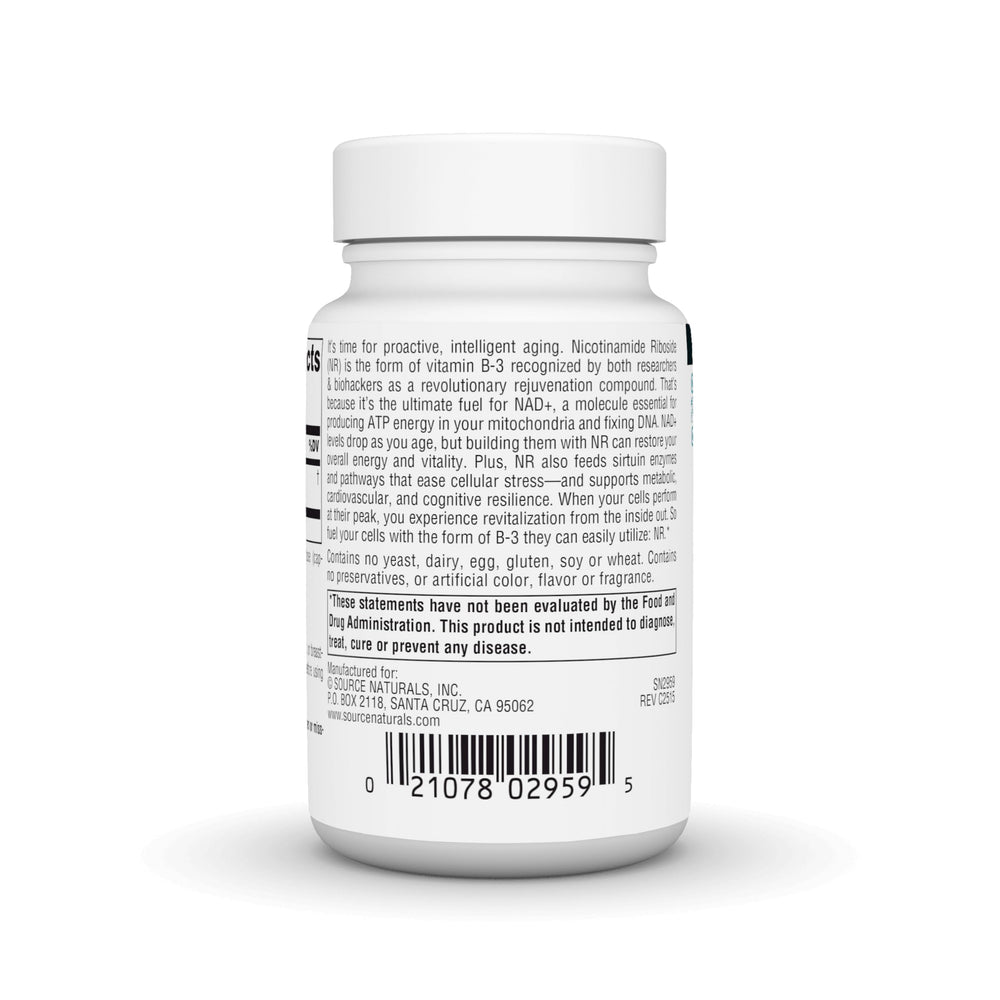 Source Naturals NR bottle on white background ready for wellness.