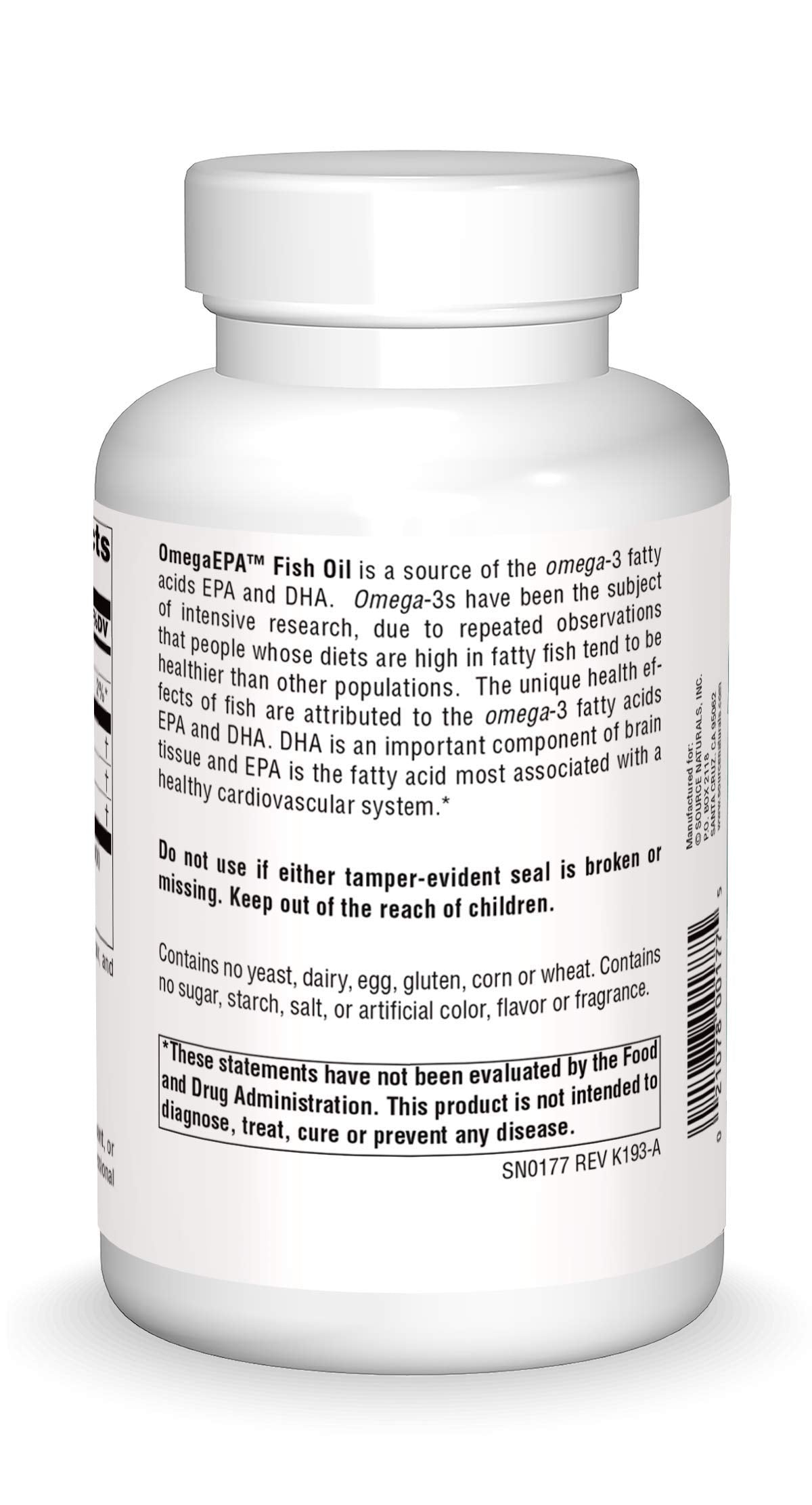 Source Naturals OmegaEPA capsules-pour supports daily supplementation.