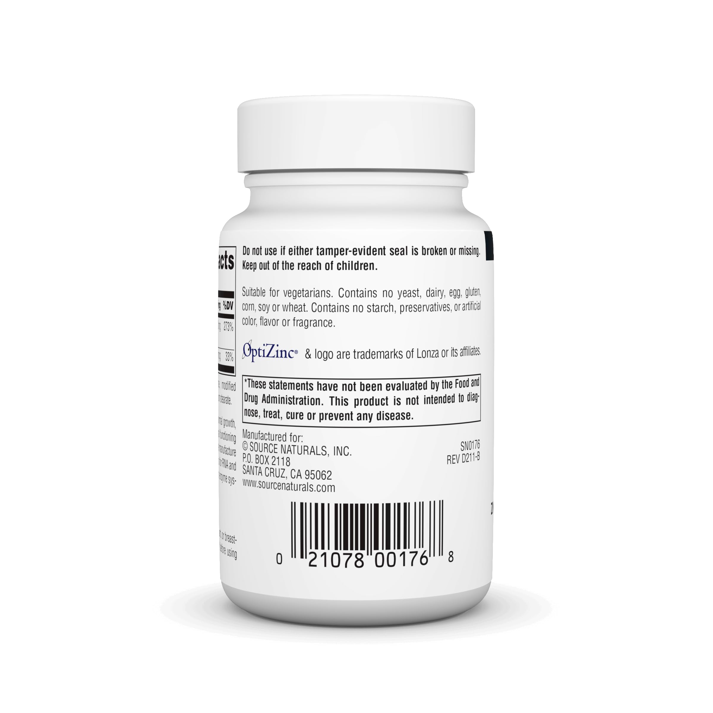 Bottle side view highlighting allergen-free formulation for clean supplement.