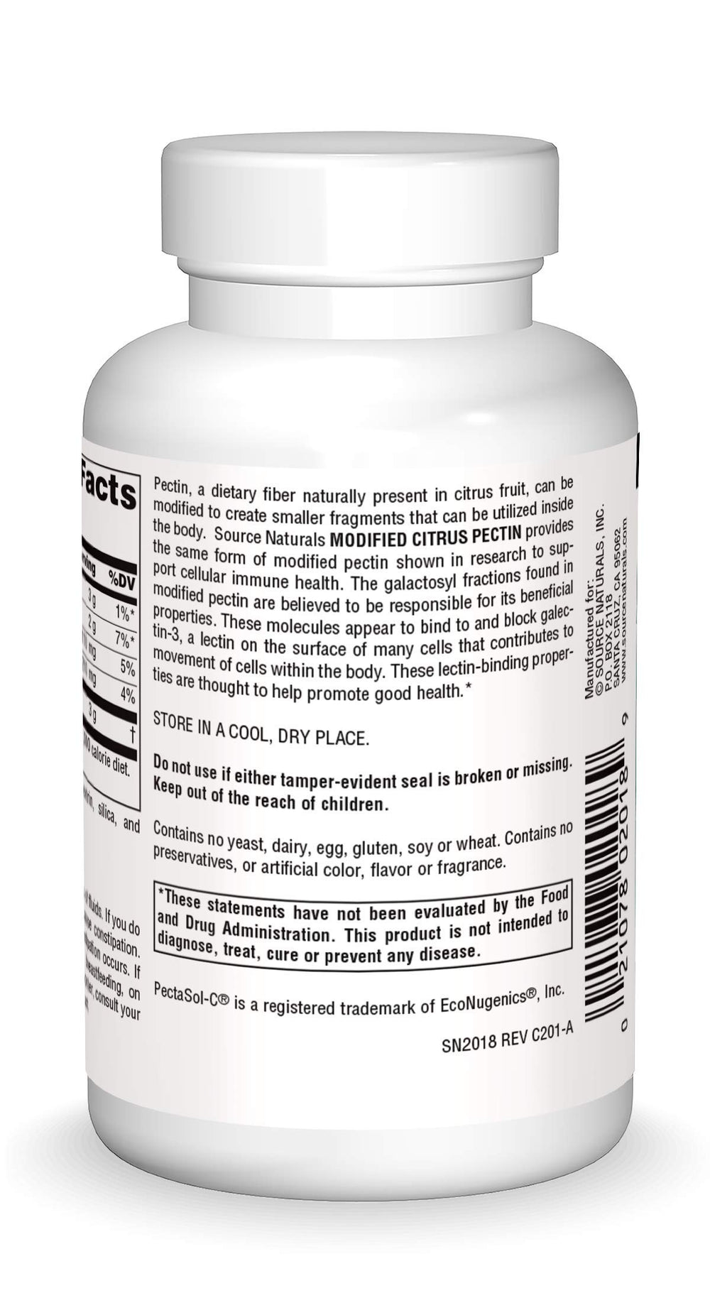 Source Naturals PectImmune capsules close-up highlighting a convenient daily dose