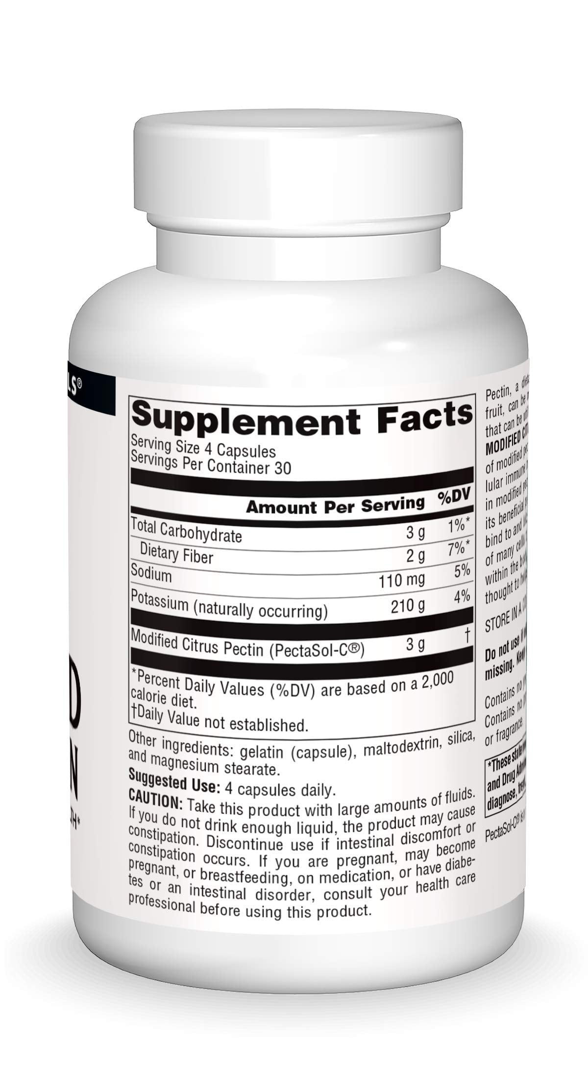 Source Naturals PectImmune capsules close-up illustrating easy daily supplementation