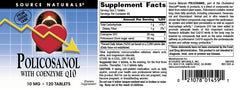 Source Naturals Policosanol bottle on shelf, side view, USA-made quality for consistency.